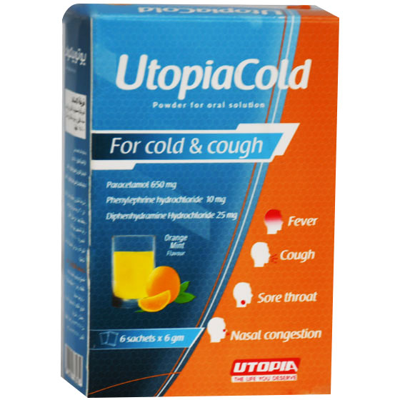 Utopiacold For Cold and Cough ( Orange and Mint Flavor ) 6 Sachets
