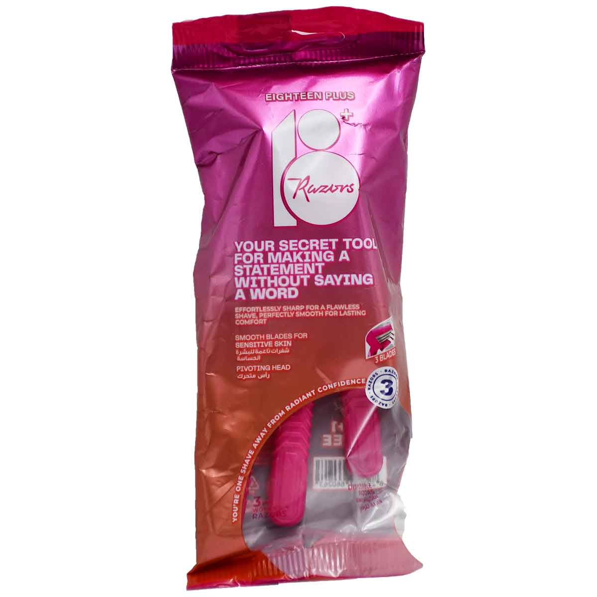 Eighteen Plus Disposible Razors 3 Blade For Women 3 pieces