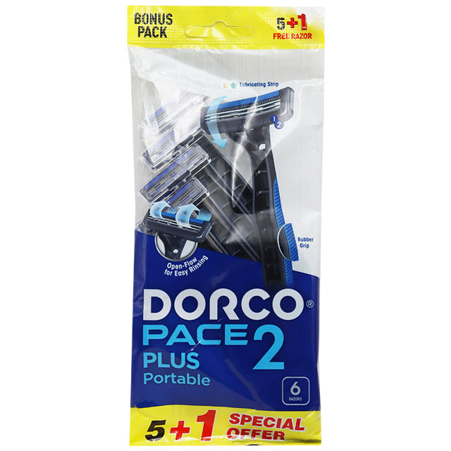 Dorco Pace 2 Plus Portable Razor (5 + 1) (Offer Pack)