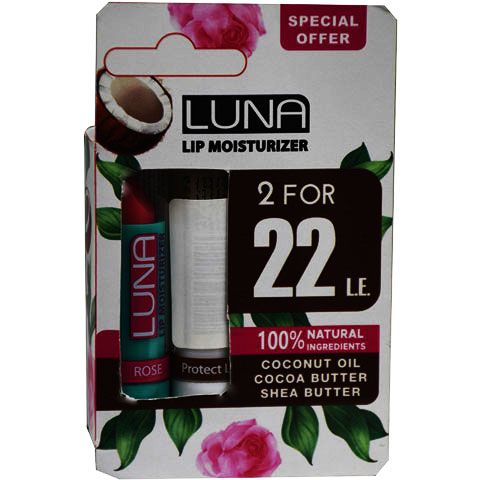 Luna Lip Moisturizer (Coconut and Rose) 2X3.5gm (Offer Pack)