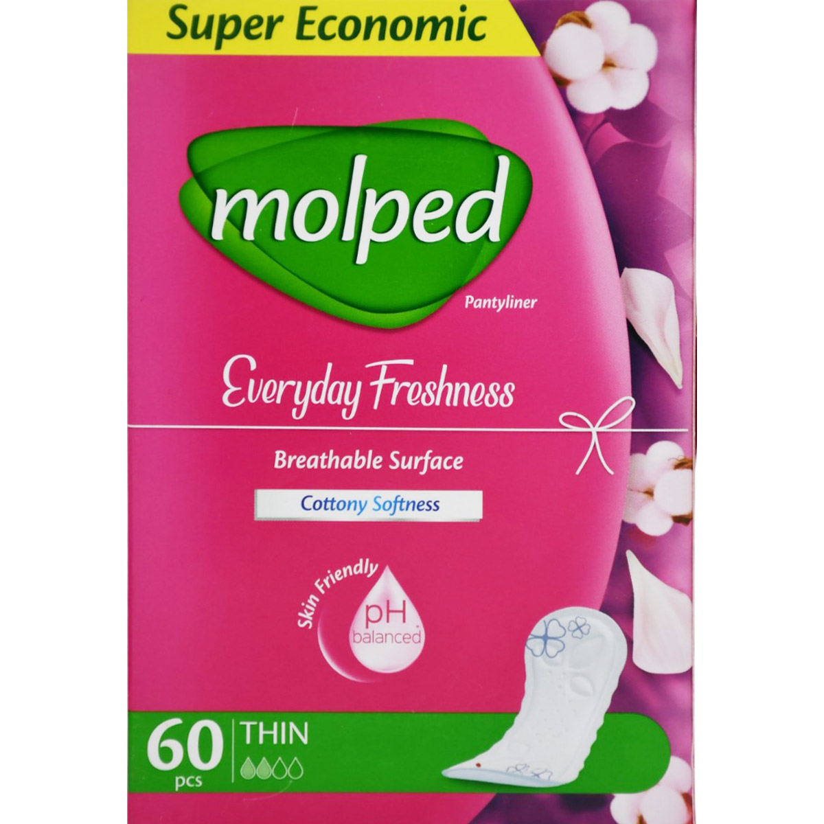 Molped Pantyliner Everyday Fresh Thin 60 Pieces image number 1