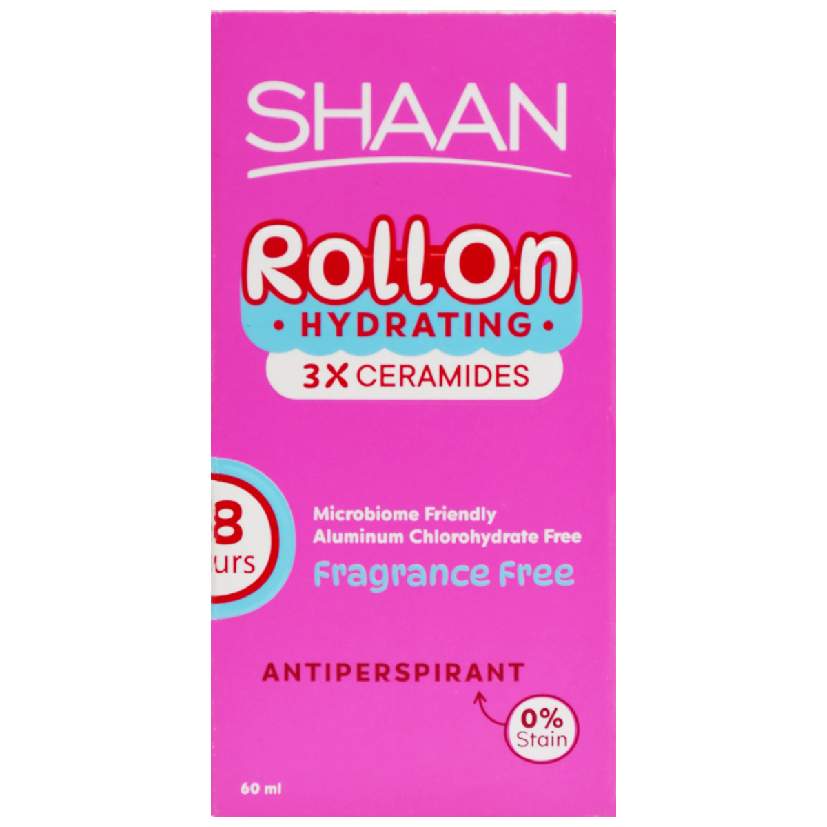 Shaan Hydrating Fragrance Free Deodorant Roll On for Women 60 ml