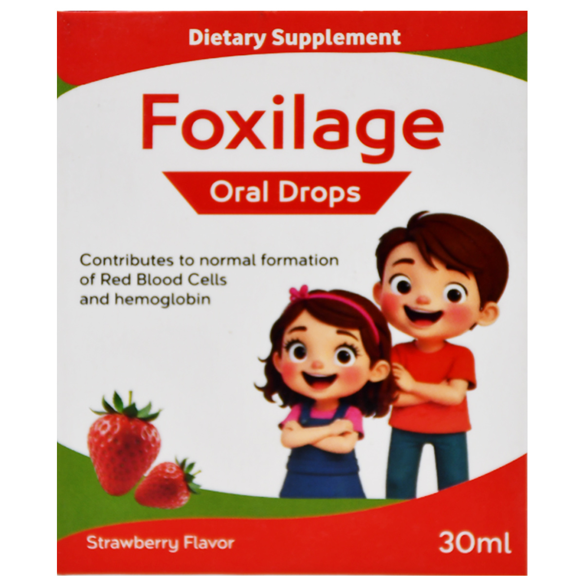 Foxilage Strawberry Flavor Oral Drops 30 ml