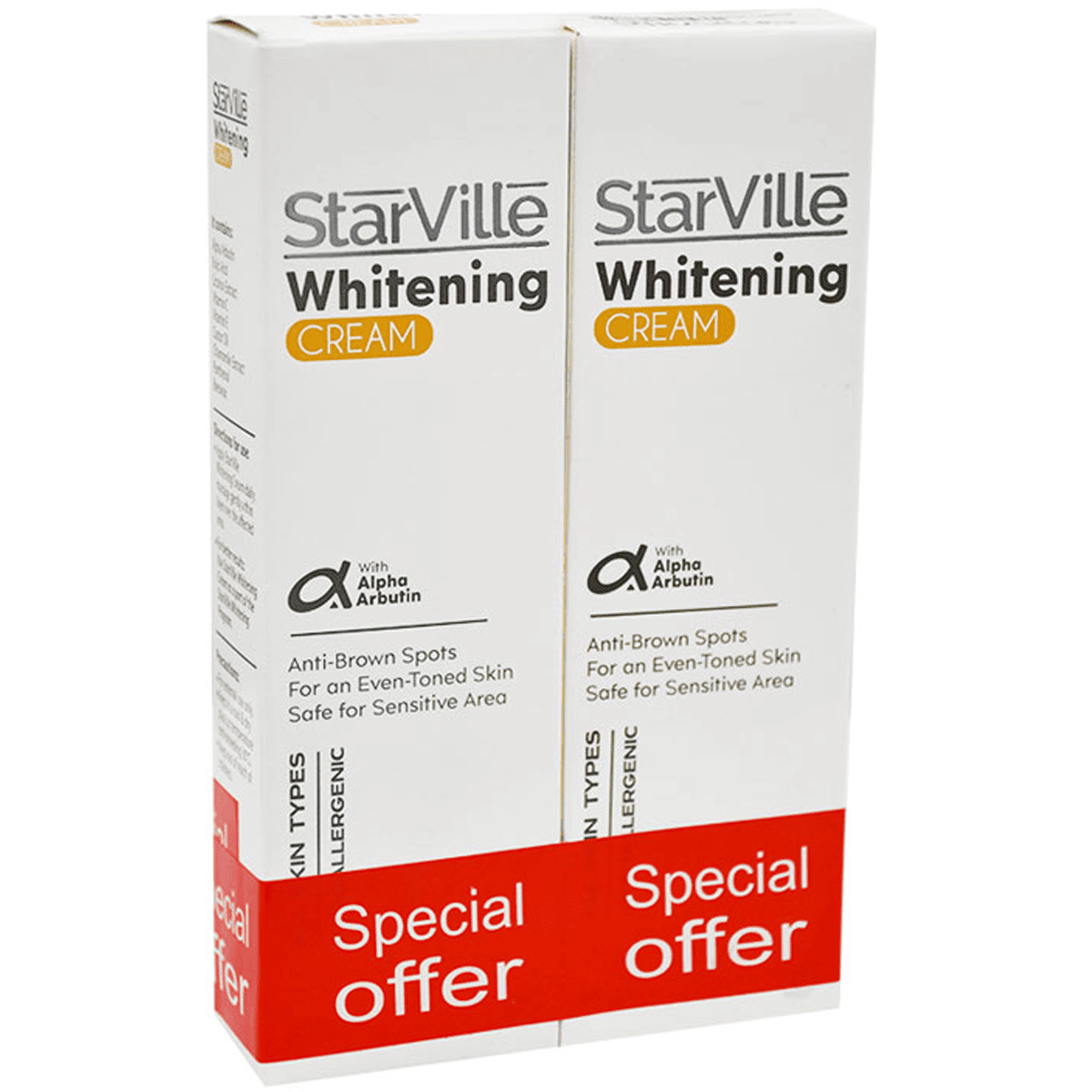 StarVille Whitening Cream 2X60gm 1+50% Discount (Offer Pack)