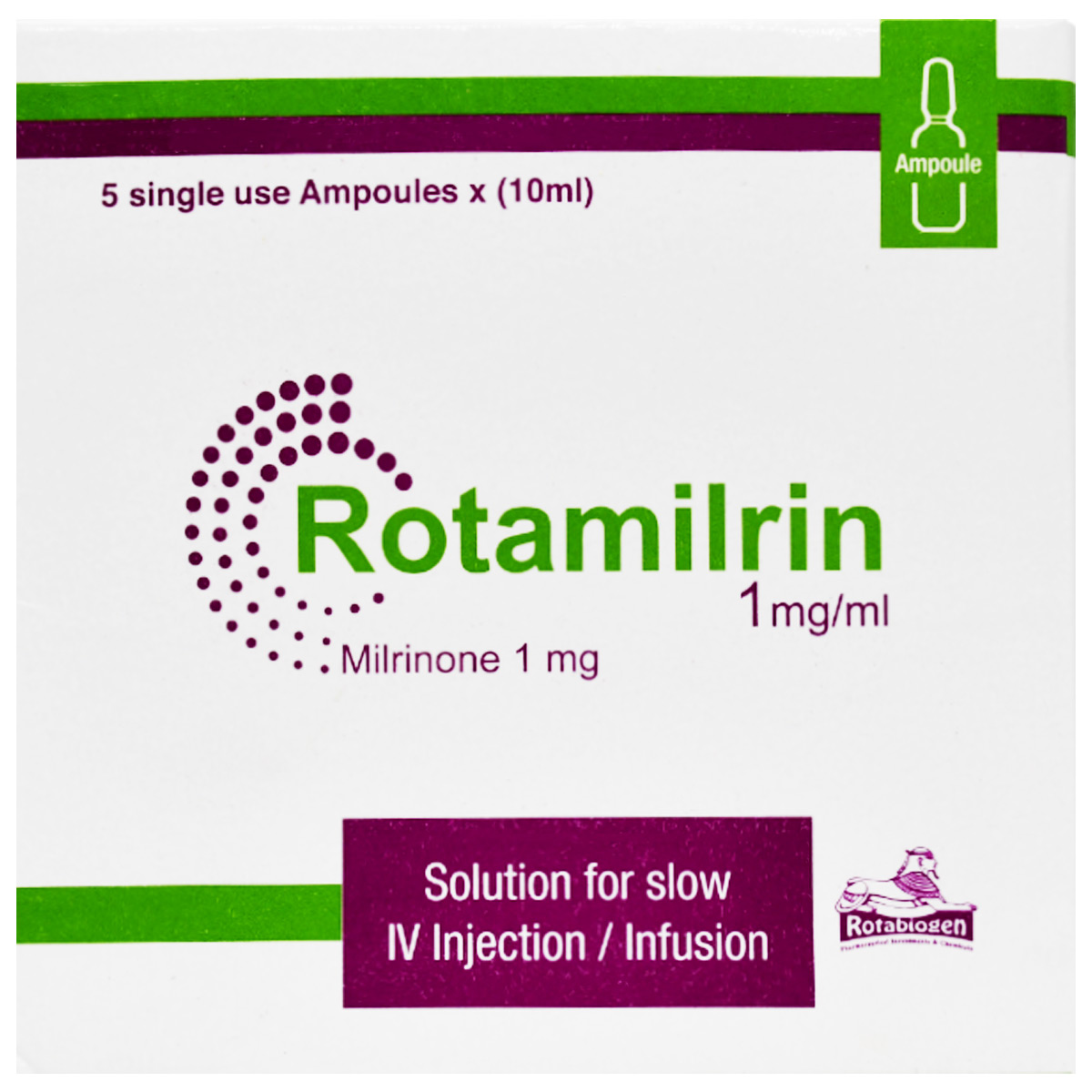 Rotamilrin 1mg/ml 5 Ampoules