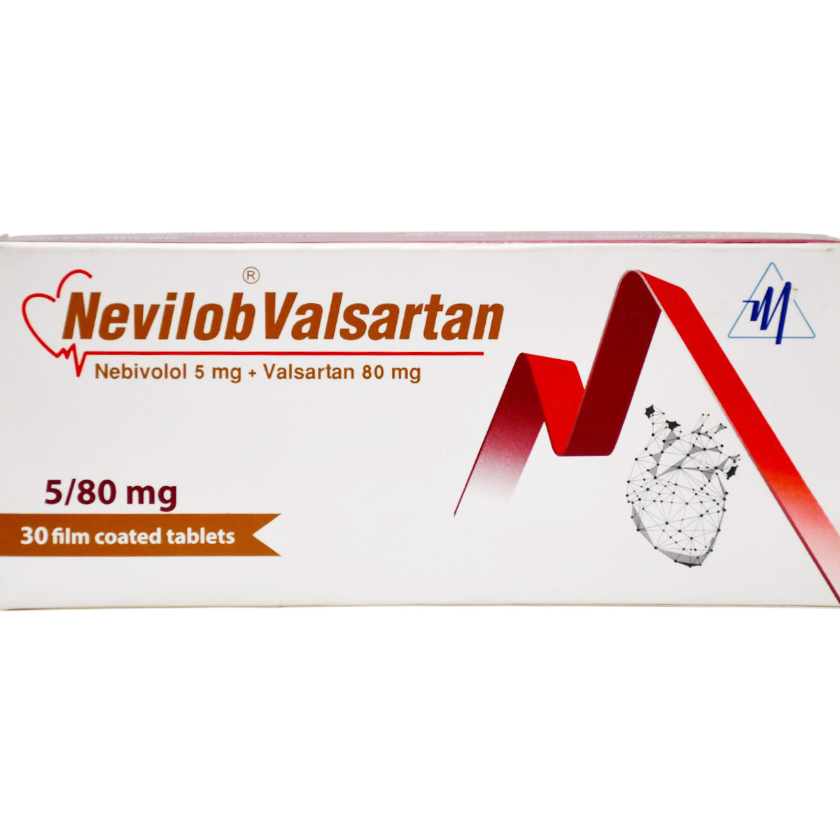 Nevilob Valsartan 5mg/80mg 30 Film Coated Tablets