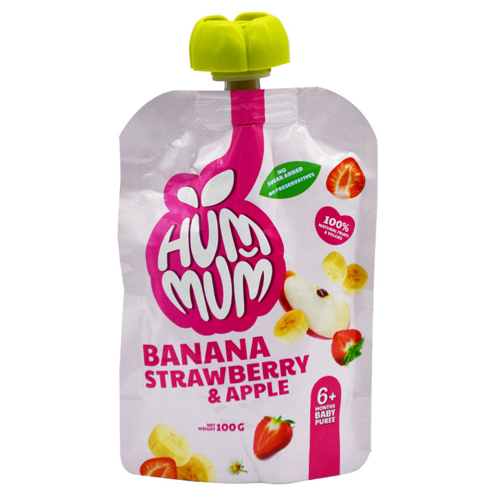 Hum Mum Strawberry and Apple and Banana Puree (6+ Months) 100gm