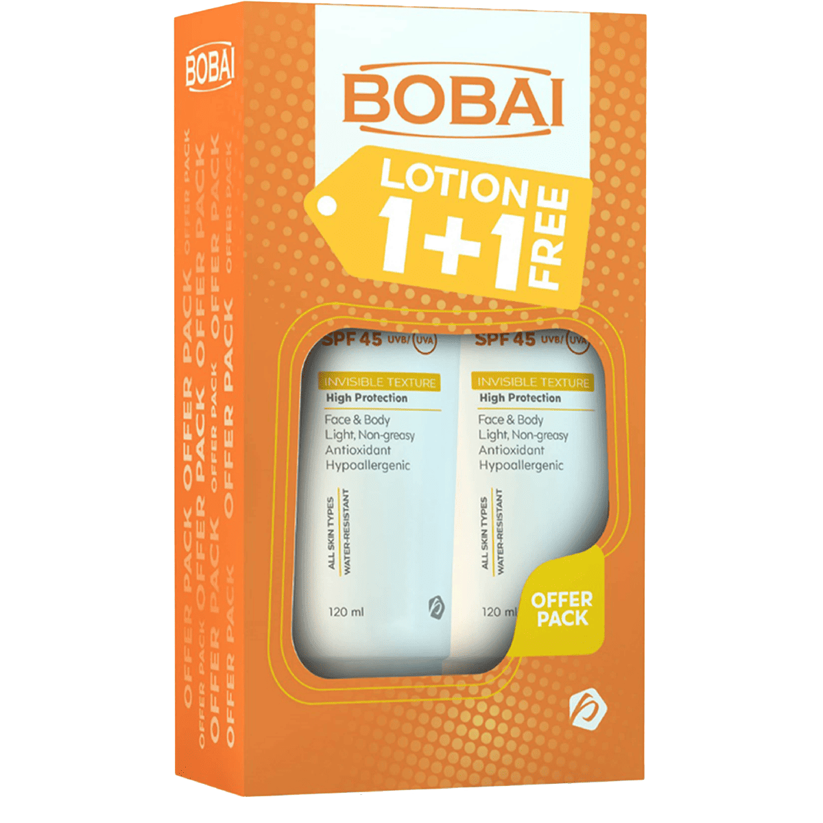 Bobai Sun Screen SPF (45) Lotion 2X120ml (Offer Pack)