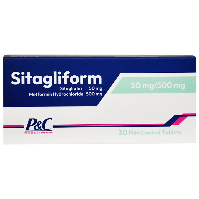Sitagliform 50/500mg 30 Film Coated Tablets