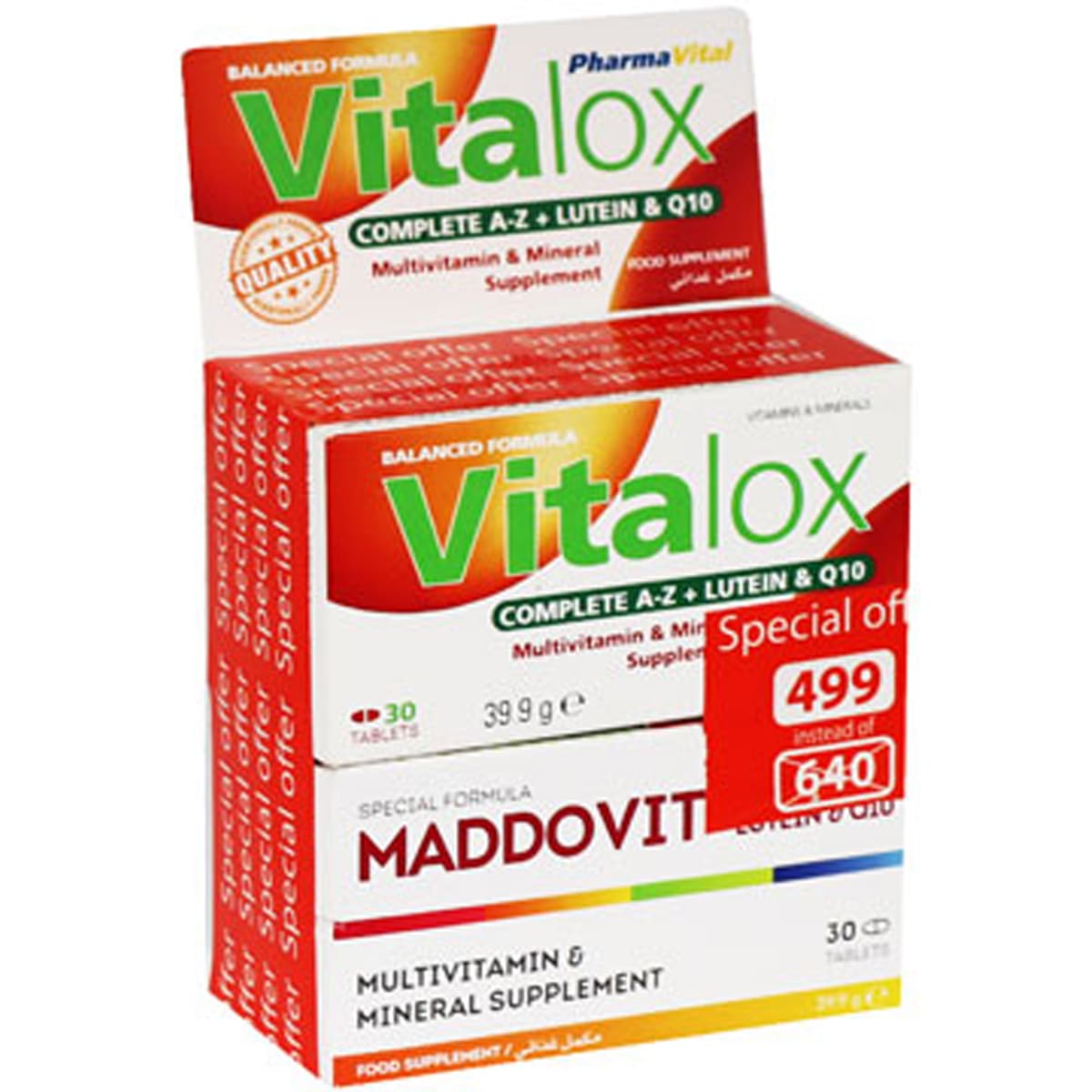 Vitalox 30 Tablets + Maddovit 30 Tablets (1 + 50%) (Offer Pack)