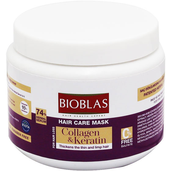 Bioblas Collagen and Keratin Anti Hair Loss Hair Mask 300ml