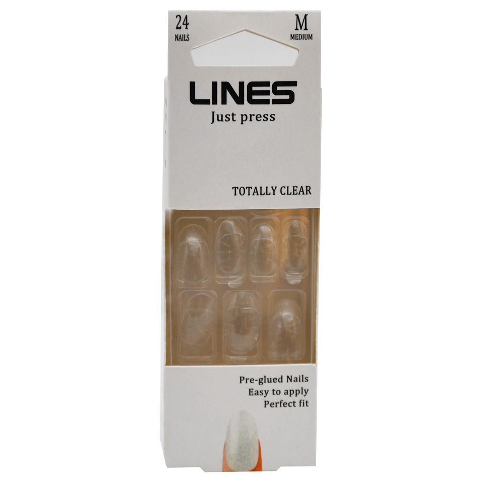 Lines Nails Totally Clear Medium 24 Pieces