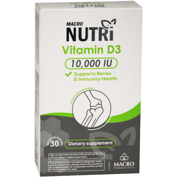 Macro Nutri Vitamin D3 10000Iu 30 capsules