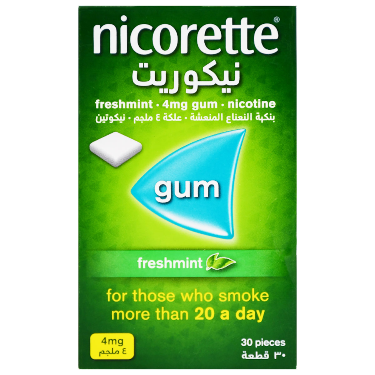 Nicorette 4 mg Gum Freshmint 30 pieces