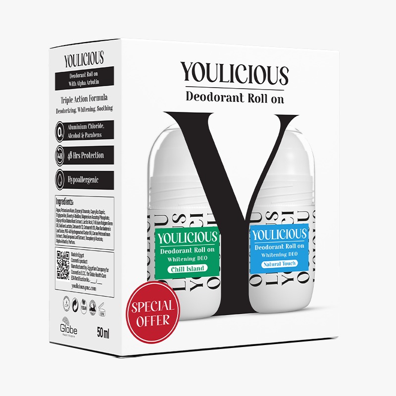 Youlicious Deodorant Roll On Chill Island and Natural Touch 2 x 50ml (Offer Pack)