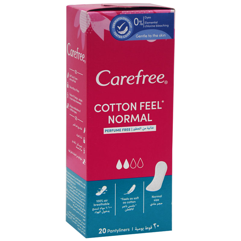 Carefree Cotton Feel Normal Perfume Free Pads 20 Pieces