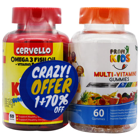 Profikids+Cervello 60X2 Gummies 1+70% Discount (Offer Pack)