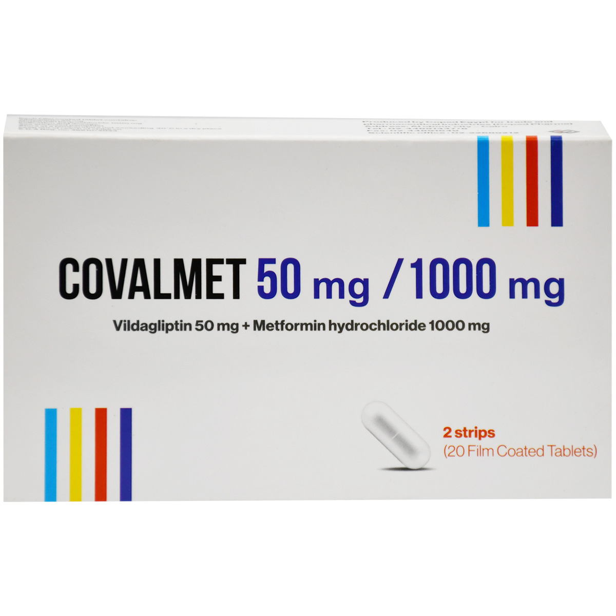Covalmet 50mg/1000mg 20 Film Coated Tablets