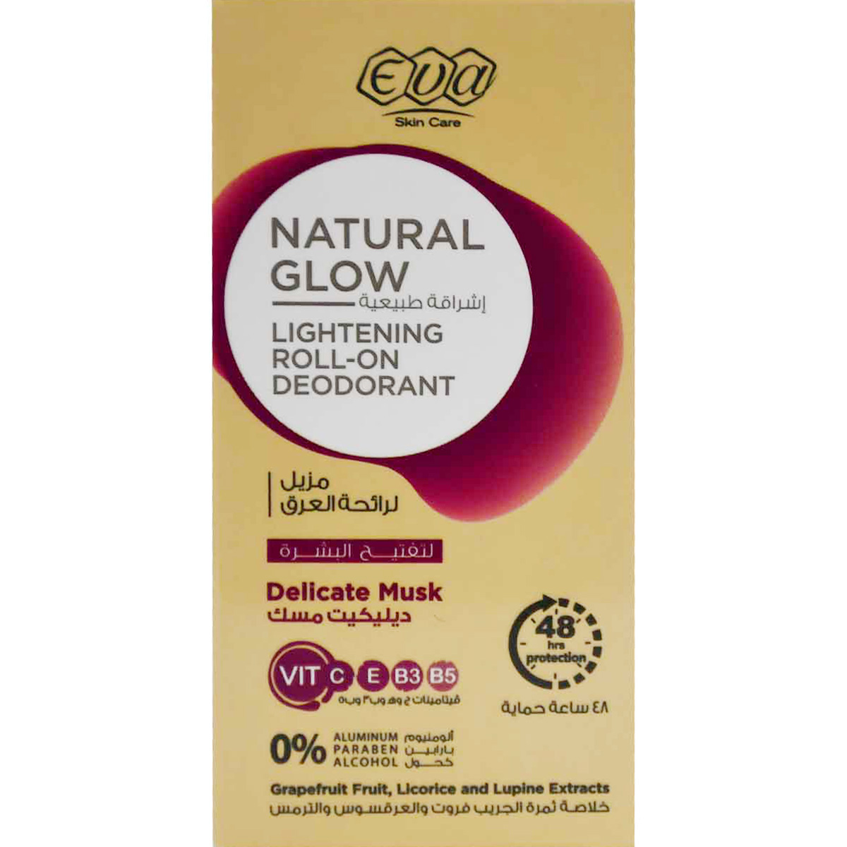Eva Natural Glow Delicate Musk Lightening Deodorant Roll On For Women 60 gm