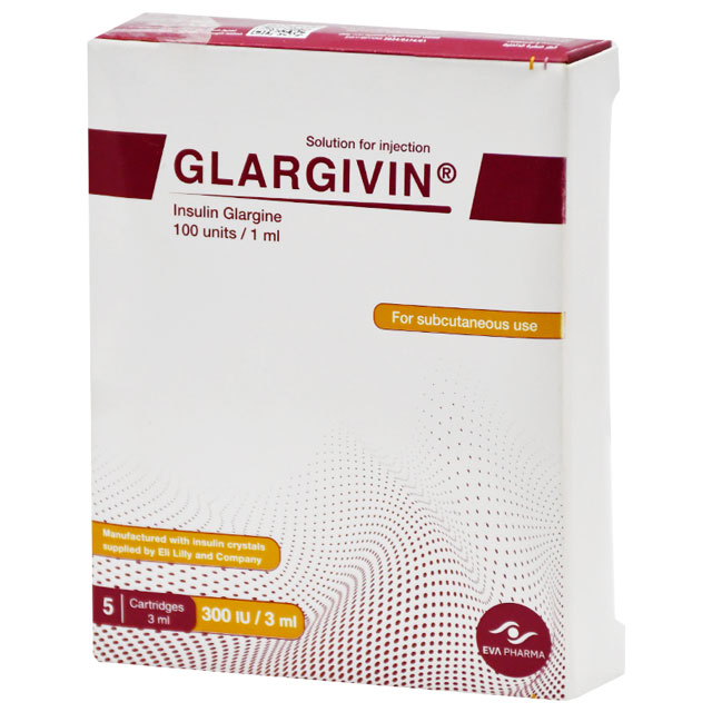 Glargivin (100U/ml) 3ml x 5 Cartridges (Refrigerated)