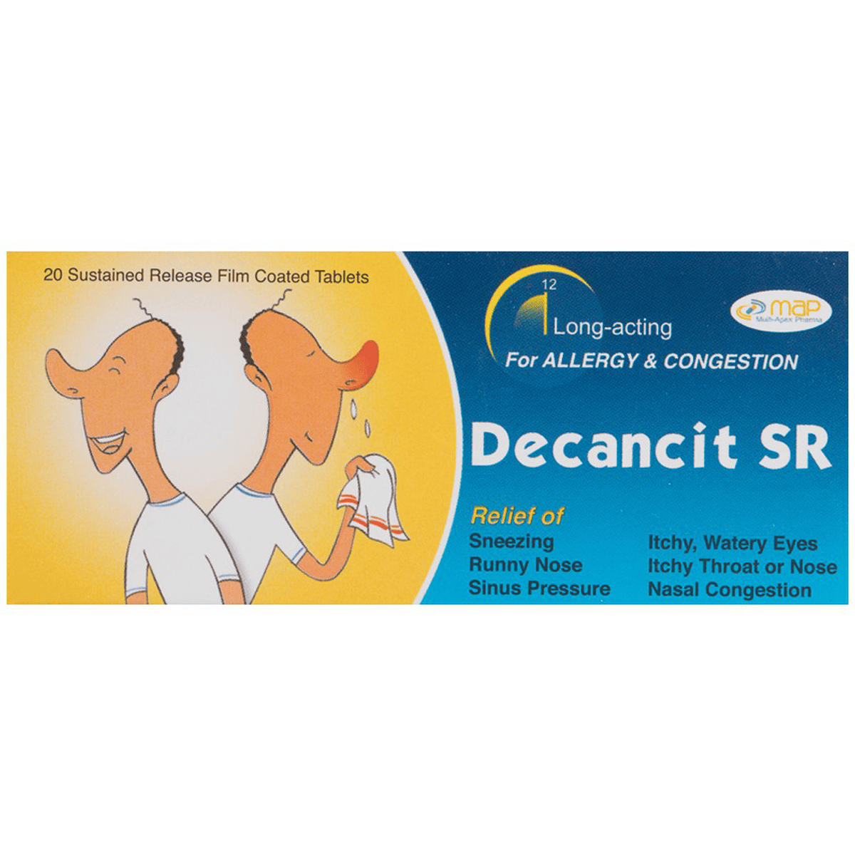 Decancit SR (Sustained Release) (120mg + 5mg) 20 Film Coated Tablets