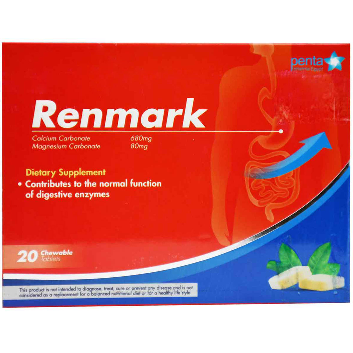 Renmark 680 mg+80 mg 20 Chewable Tablets