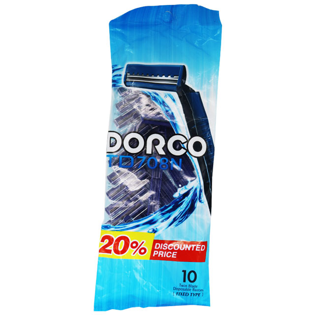 Dorco TD708N Disposable Razor 10 Pieces 20% Off (Offer Pack)