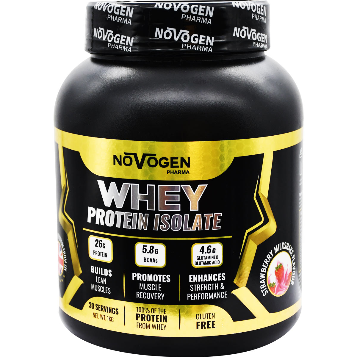 Novogen Whey Protein Isolate Strawberry Milk Flavor 1 Kg