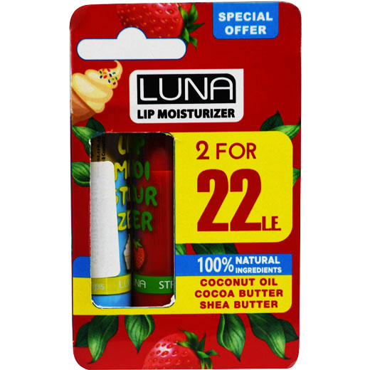 Luna Lip Moisturizer (Vanilla and Strawberry) 2X3.5gm (Offer Pack)