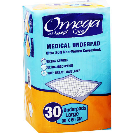 Omega Care Medical Underpad 90X60cm 30 Pieces