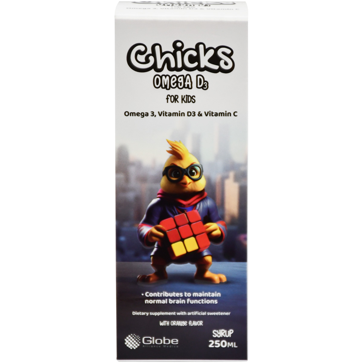 Chicks Omega D3 For Kids Orange Flavor Syrup 250ml