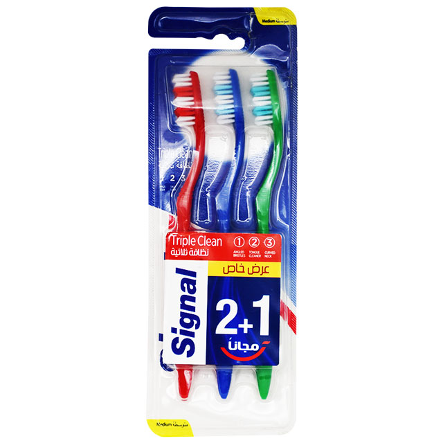 Signal Triple Clean ToothBrush Medium 2+1 (Offer Pack)
