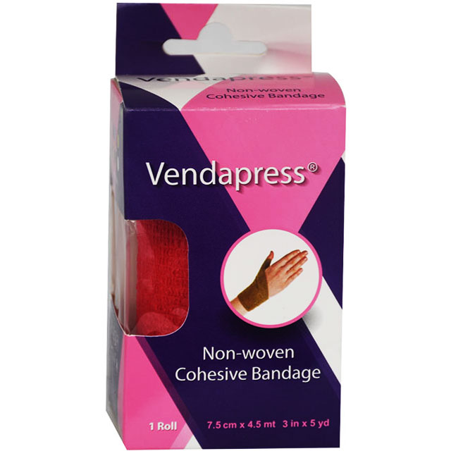 Vendapress Cohesive Bandage 7.5Cmx4.5 Metre (Red)