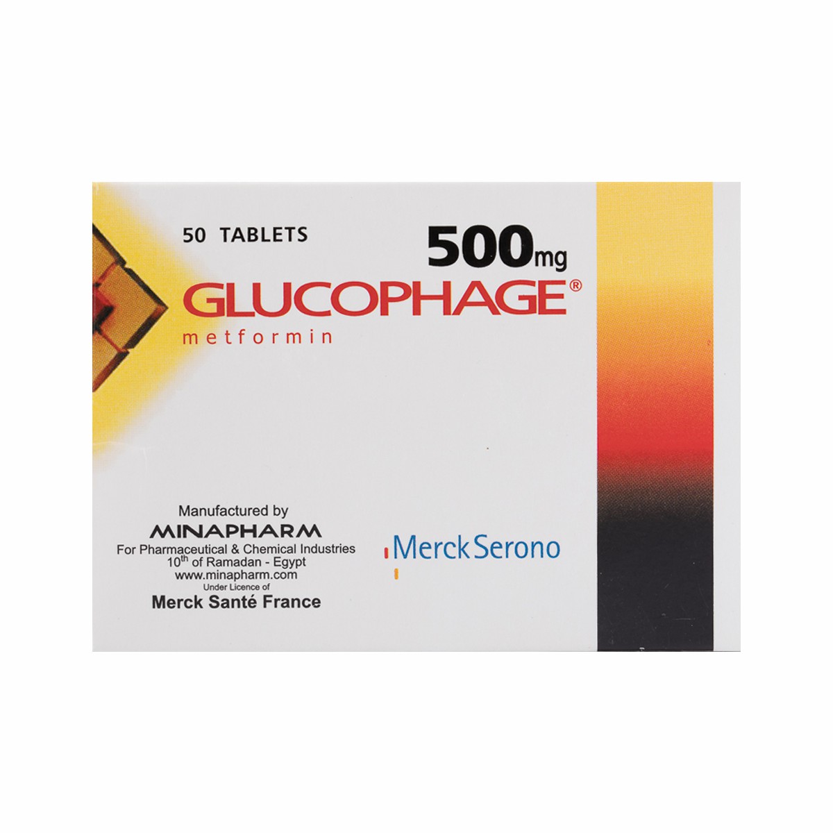 Glucophage 500mg 50 Tablets