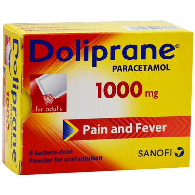 Doliprane (Novaldol) 1000mg Powder For Oral Solution 8 Sachet