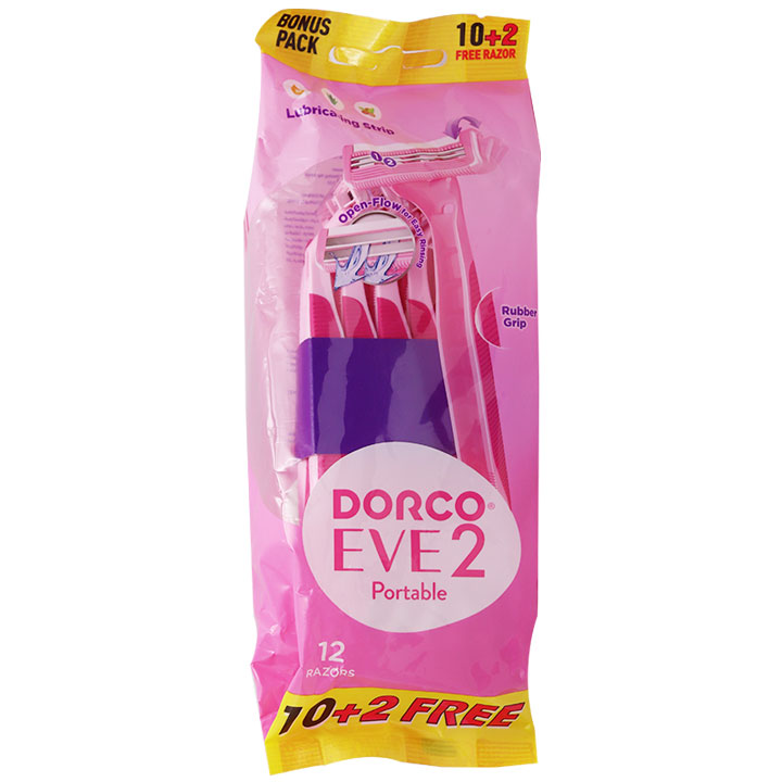 Dorco Eve 2 Portable Razor (10 + 2) (Offer Pack)