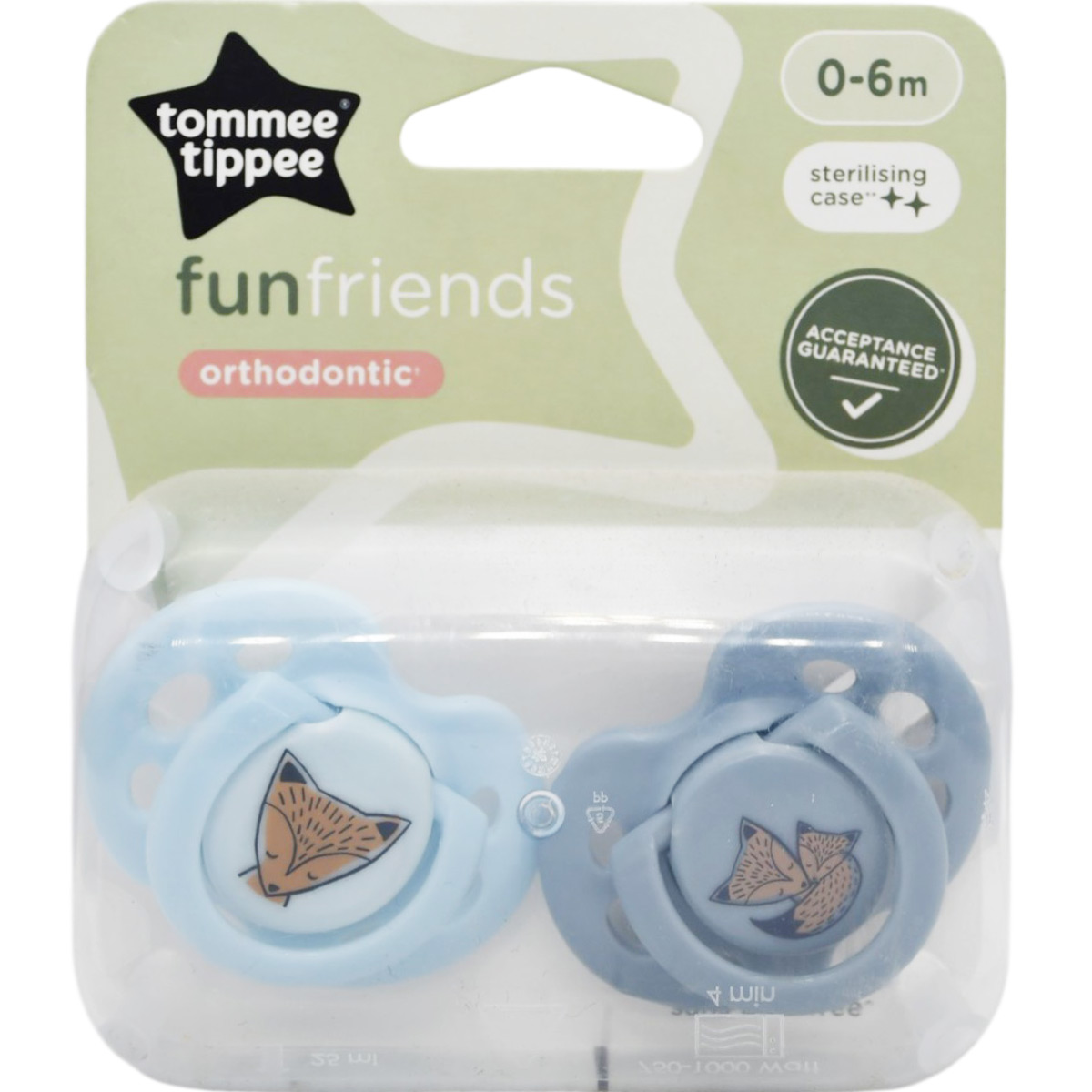 Tommee Tippee Fun Friends Orthodontic Soother (0-6 Month) 2 Pieces