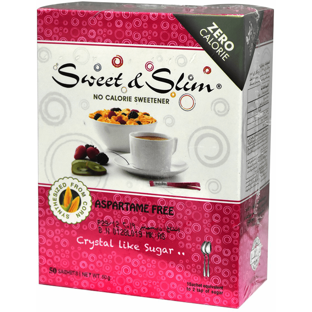 Sweet & Slim No Calorie Sweetener 50 Sachets