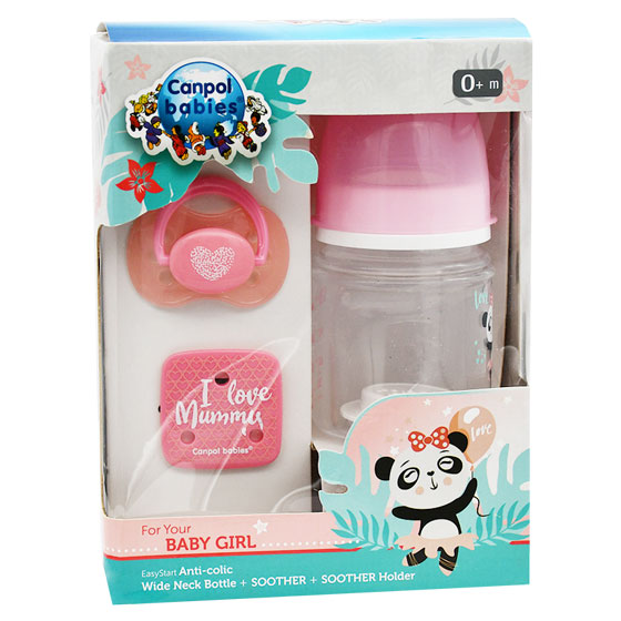 Canpol Girl (Bottle 120ml+Soother+Soother Holder) 0102-Pin