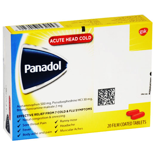 Panadol Acute Head Cold 20 Film Coated Tablets