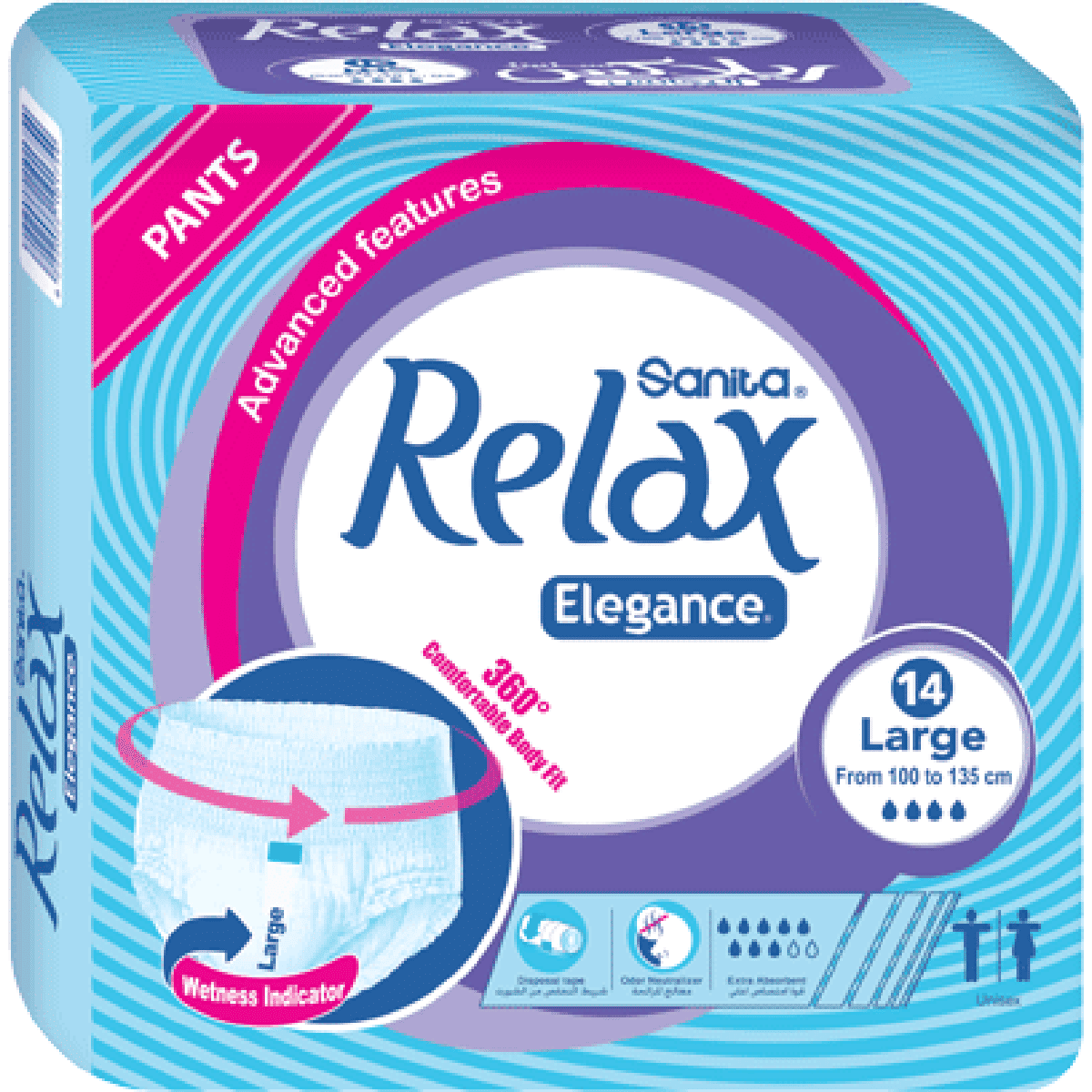 Sanita Relax Elegance Pants Large 14 Pieces