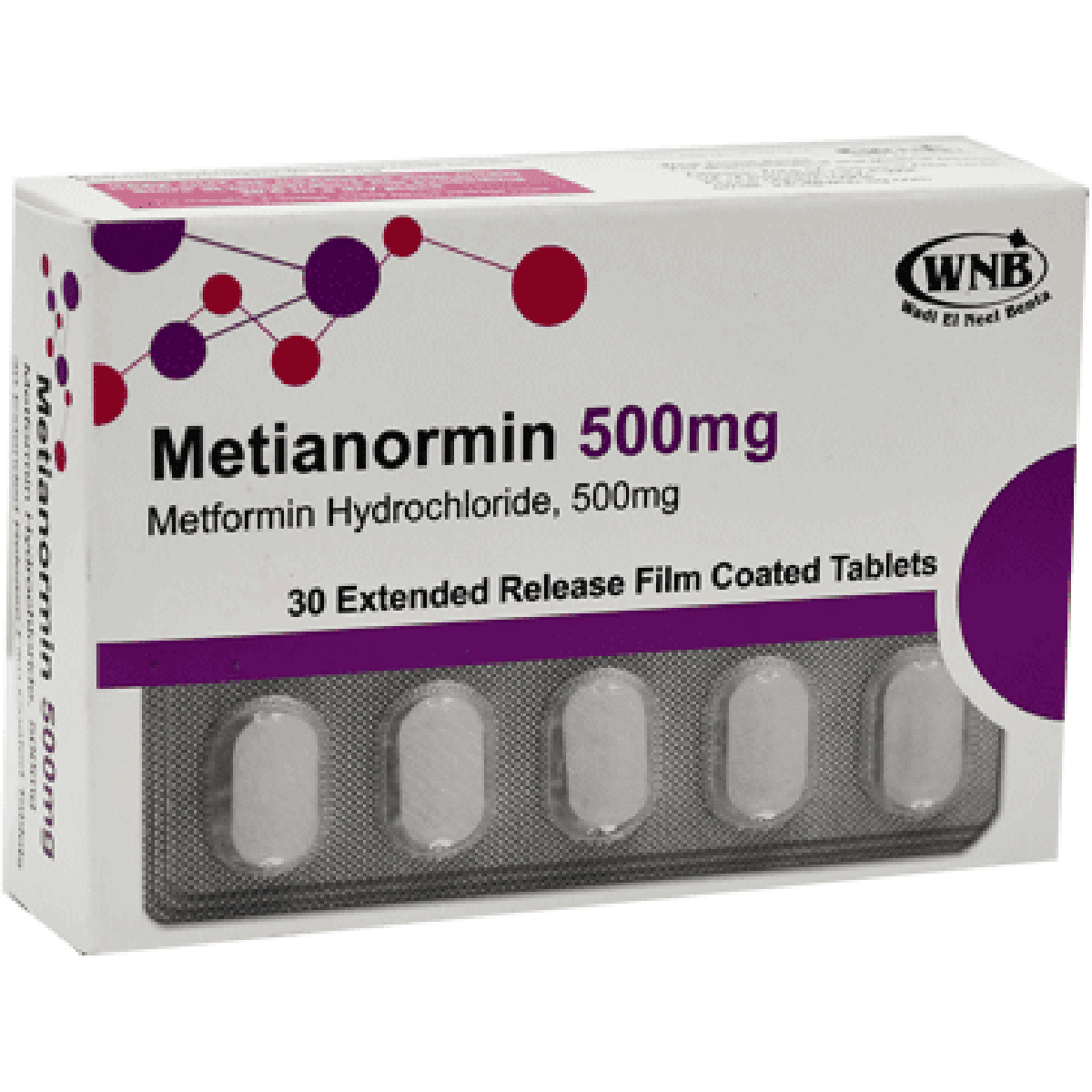 Metianormin 500mg 30 Extend Release Film Coated Tablet