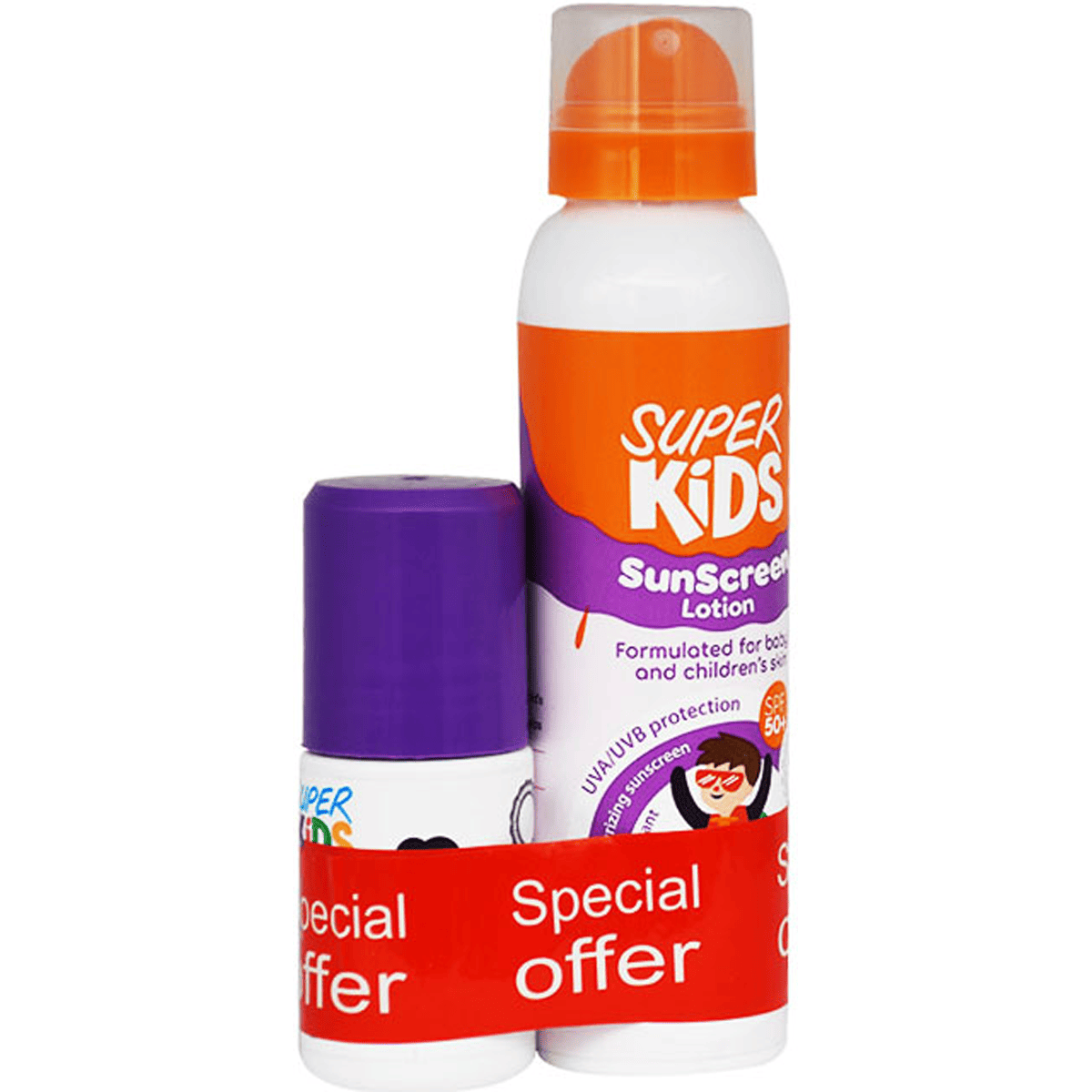 Super Kids( Sun Screen (50+) Lotion 200ml +Roll On 30ml ) (Offer Pack)