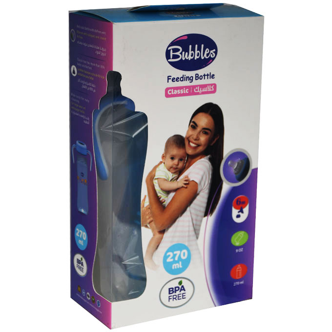 Bubbles Classic Bottle With Hand (6)Month Blue 270ml
