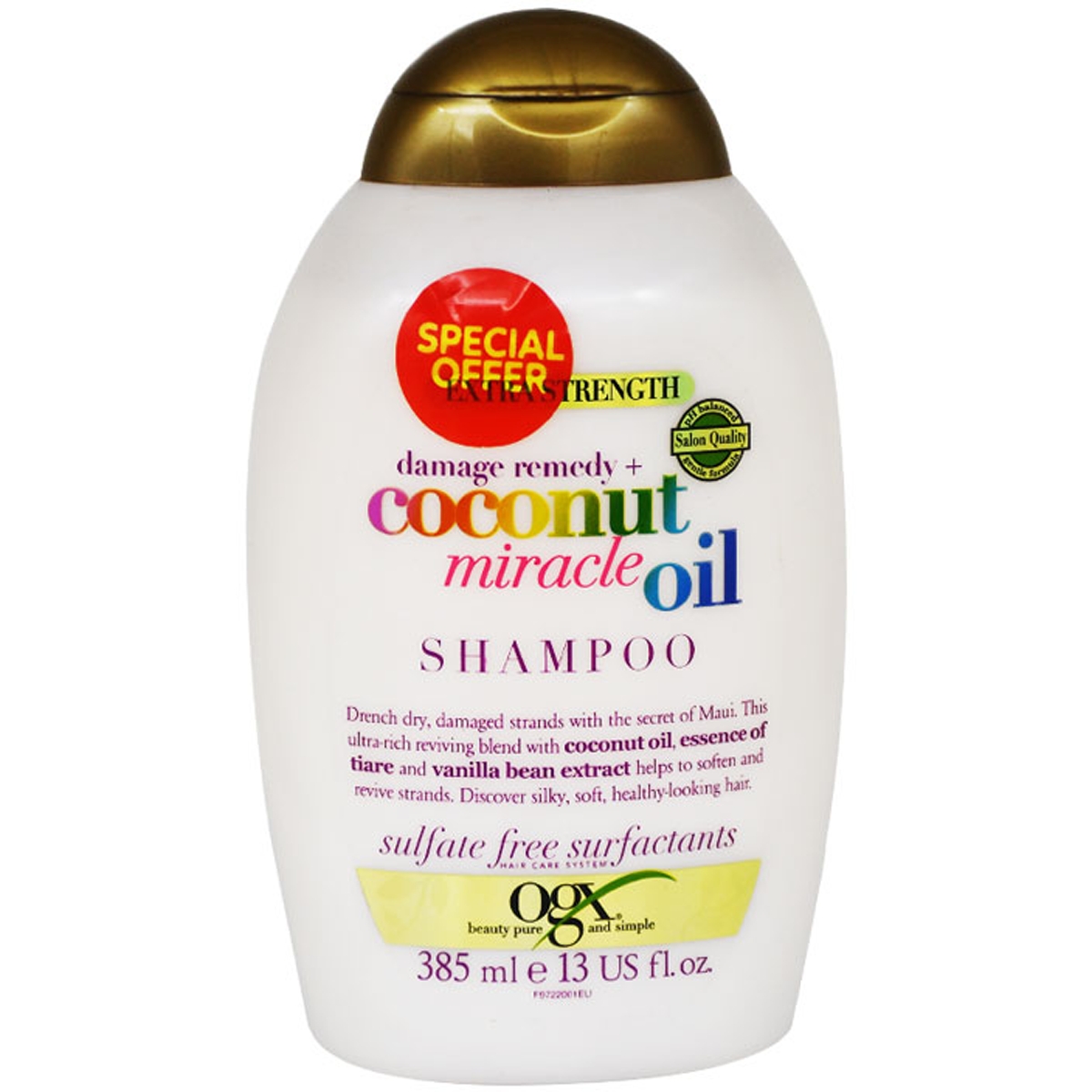OGX Coconut Miracle Oil Shampoo 385ml (Offer Pack)