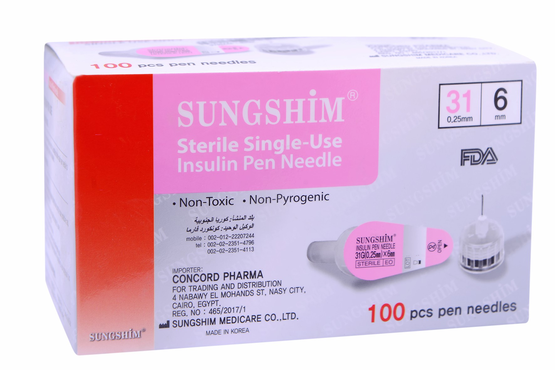 Sungshim 6mmx31G 100 Pen Needle