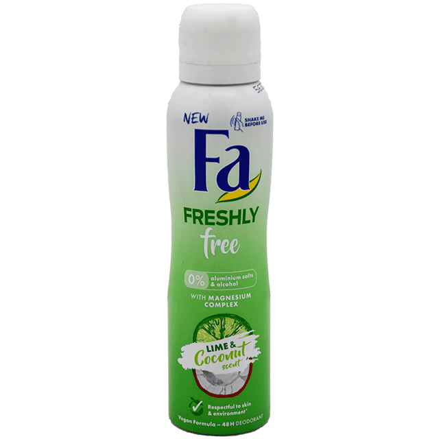 Fa Freshly Free Lime&Coconut 48 Hours For Women Deodorant Spray 150ml