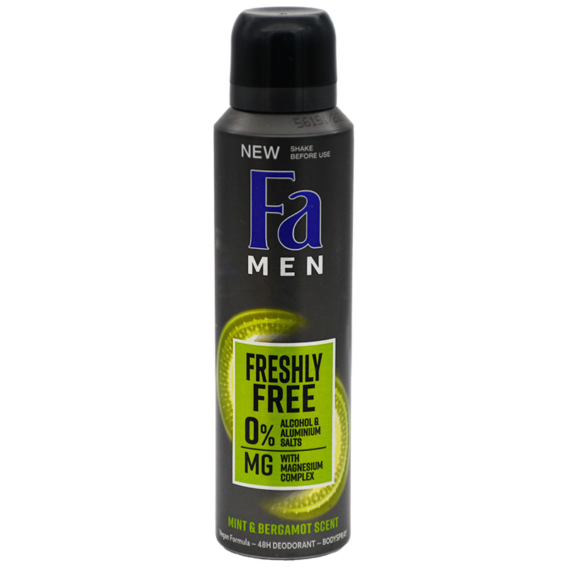 Fa Men Freshly Free Mint&Bergamot Deodorant Spray 150ml