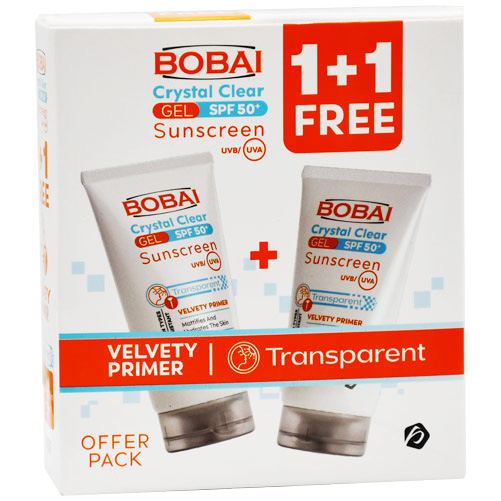 Bobai Crystal Clear Sunscreen SPF (50+) Gel 2x50gm (Offer Pack)