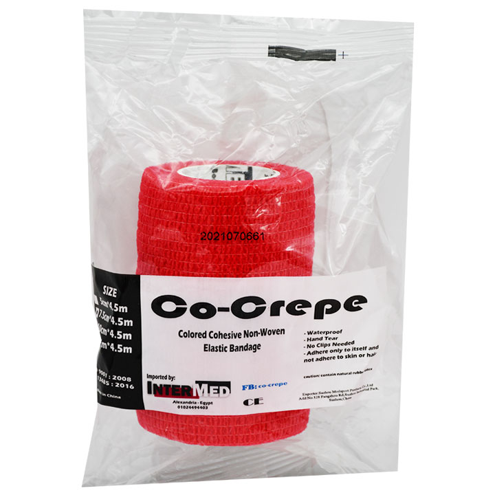 Elastic Cohesive Bandage Co Crepe 7.5Cm/Red